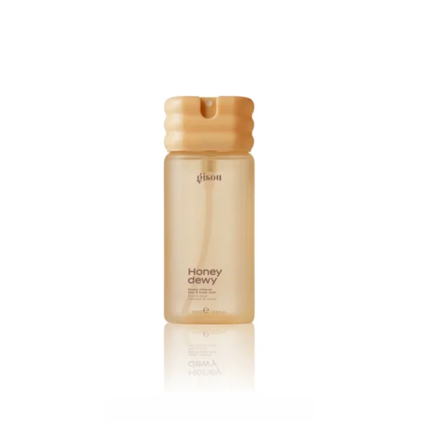 Honey Infused Hair & Body Mist – Honey Dewy Gisou Honey Infused Hair & Body Mist in Honey Dewy, golden bottle